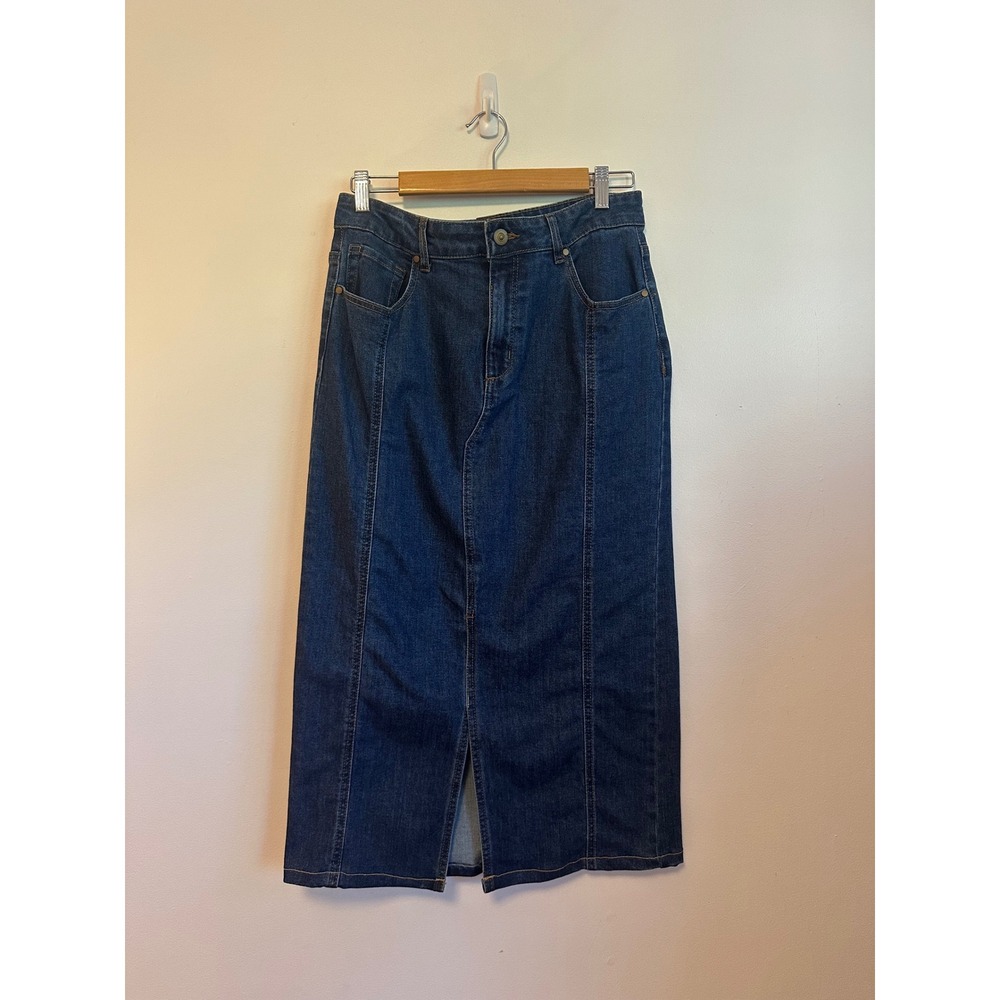 Rachel Zoe Dark Wash Denim Midi Skirt | Size 8